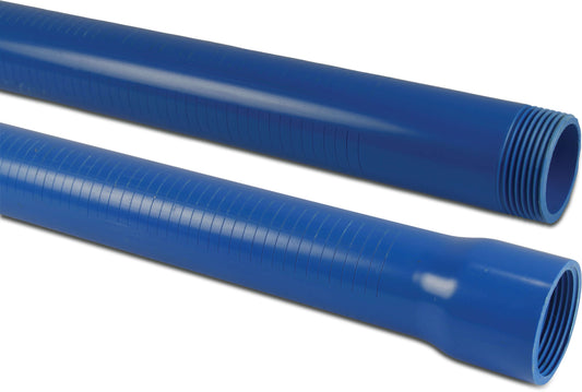 Filterrohr PVC-U Innengewinde x Außengewinde 0,3 mm Blau 1m