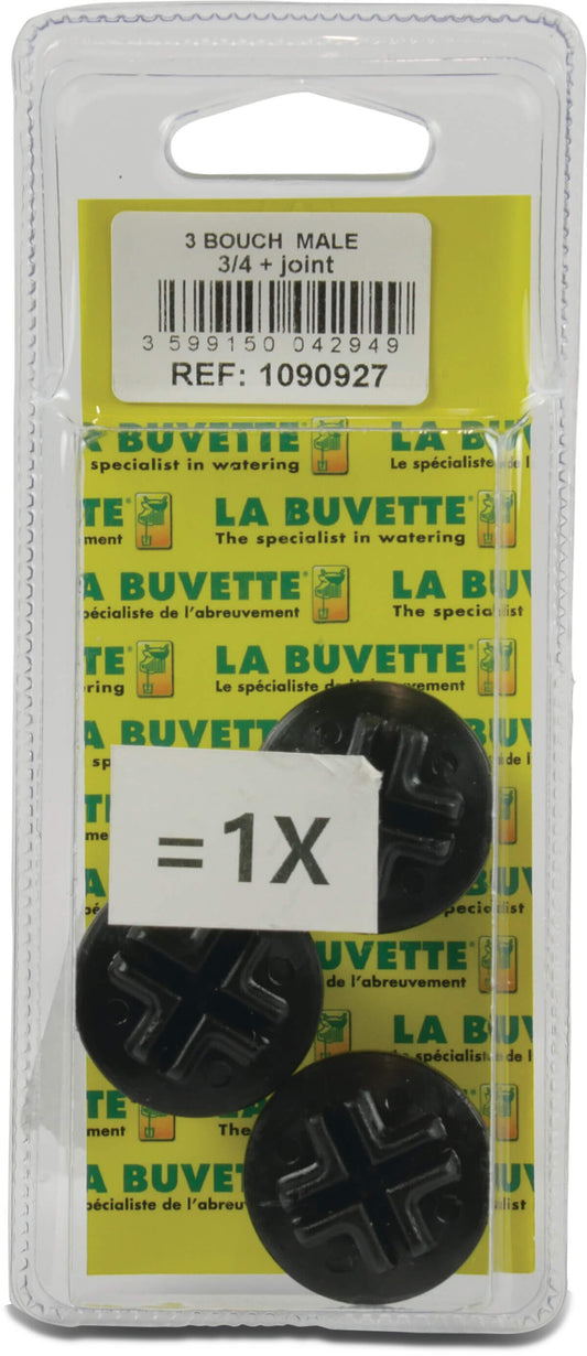 La Buvette 3 Stopfen / Unterlegscheibe 3/4 " Blisterpackung