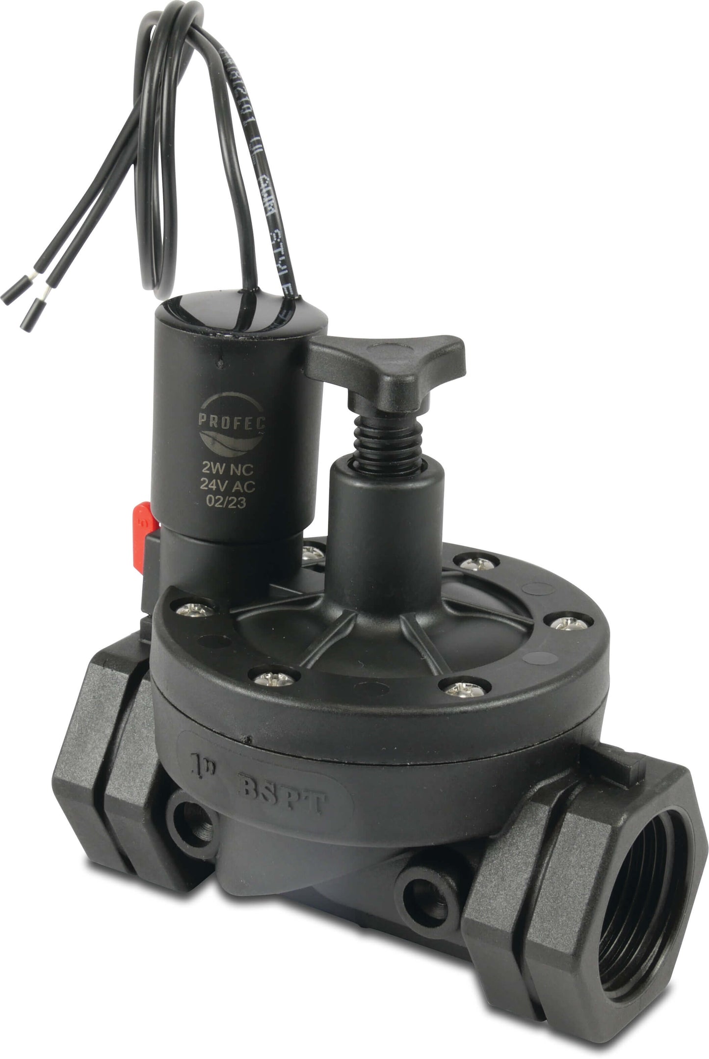 Profec Magnetventil glasfaserverstärktes Nylon Innengewinde 10bar 24VAC Schwarz Typ 2-Wege NC