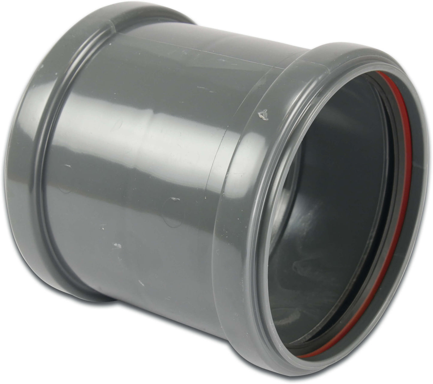 Muffe PVC-U SN4 Steckmuffe DN100 Grau KOMO/BENOR