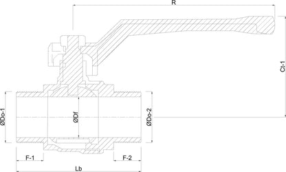 VIR Kugelhahn Messing Verchromt Außengewinde 40bar WRAS/VA Typ K348