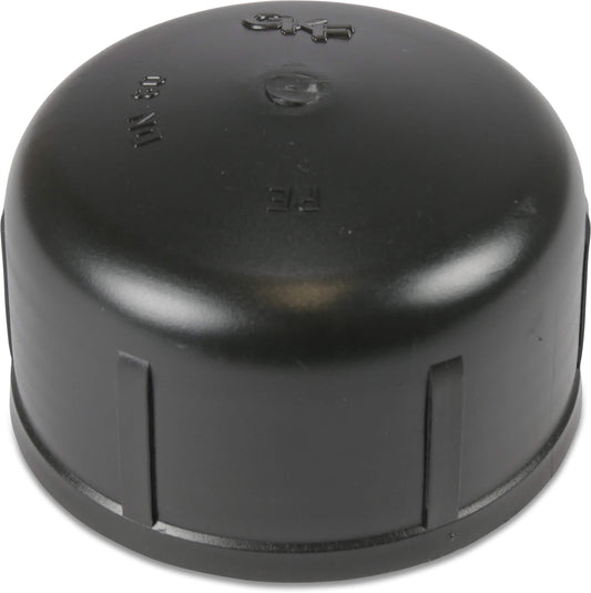 Bodenkappe PE 3" Trapez Innengewinde Schwarz