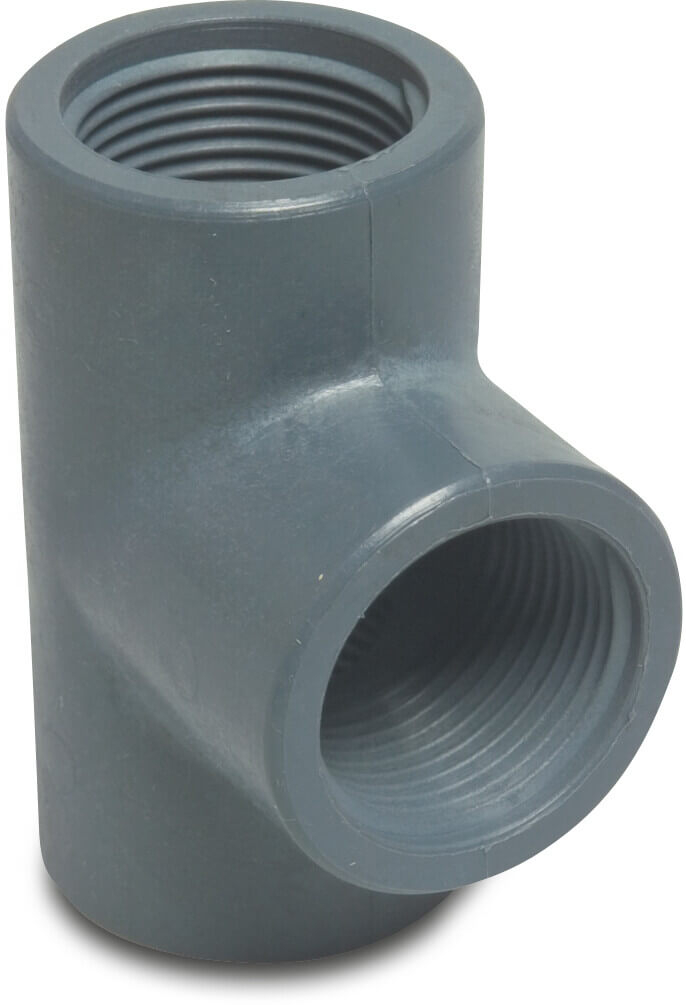 T-Stück 90° PP 3/4" Innengewinde 10bar Grau