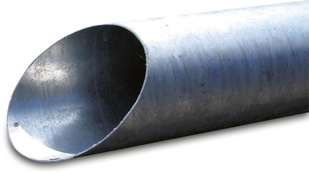 Saugrohr Stahl Verzinkt 150 mm x Glatt 2m Typ schräg geschnittenen