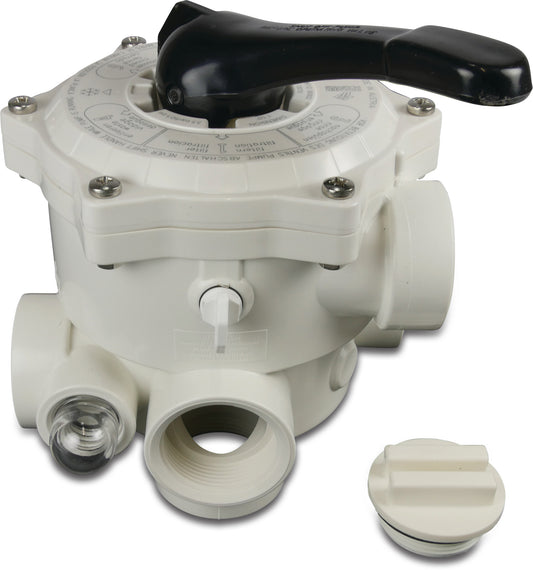Praher Mehrwegeventile ABS/Edelstahl Innengewinde Weiß für seitliche Montage Filter Typ 6-Wegeventil