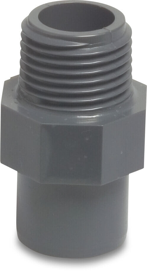 Profec Übergangsadapter PVC-U 2" x 2" Imperial Klebestutzen x Außengewinde 10bar DN50 Grau