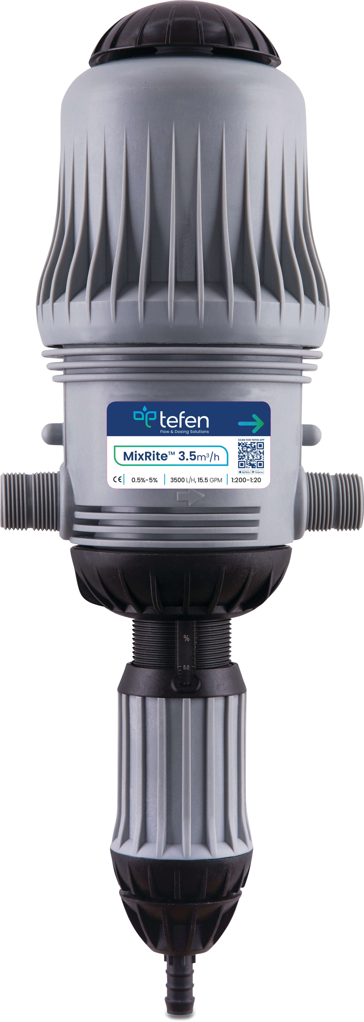 Tefen MixRite TF 3.5 Dosierpumpe 3/4" Außengewinde x Schlauchtülle x Außengewinde 0.3% - 2%