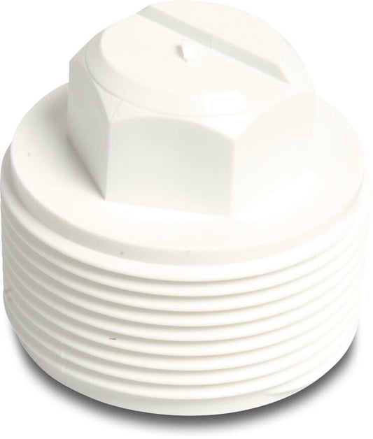Stopfen PVC-U 1 1/2" Außengewinde 10bar Weiß