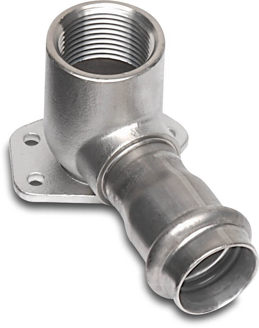 Bonfix Wandwinkel 90° Edelstahl 316L 1/2" x 15 mm Innengewinde x Pressmuffe KIWA