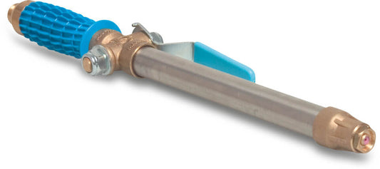 MZ Spritzlanze Messing/Edelstahl 1/2" Außengewinde 40bar 40cm Blau Typ 322
