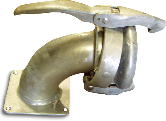 Bogen 90° Stahl Verzinkt 159 mm x 4" M-Teil Kardan x Quadratflansch Typ Kardan (VE: 10 St.)