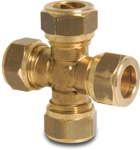 Bonfix Kreuzstück 90° Messing Klemm KIWA/GASTEC