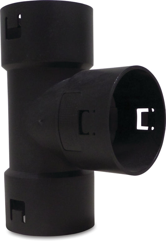 T-Stück 90° PP Klick Muffe Schwarz