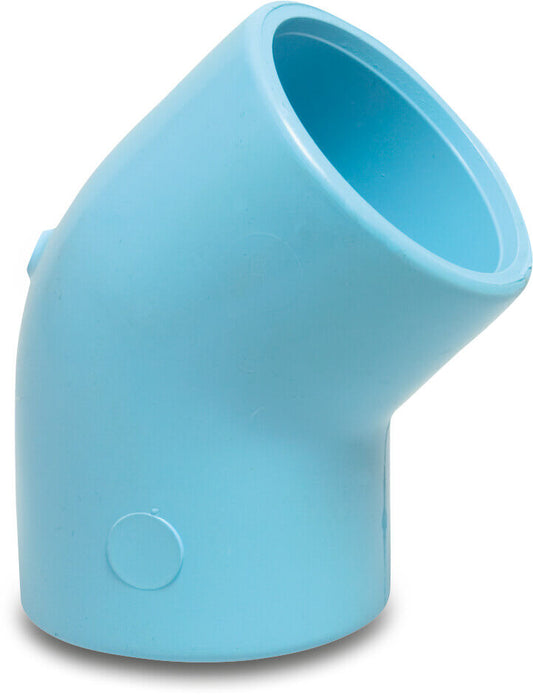 Winkel 45° PVR Klebemuffe 12,5bar Blau