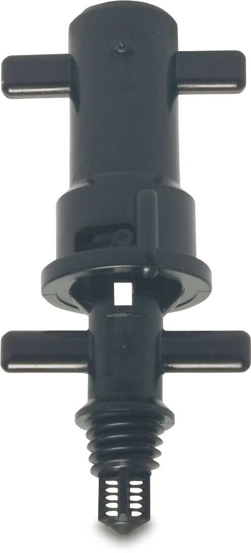 VDL Rückschlagklappe Kunststoff 3/8WW Innengewinde x Außengewinde 5,7cm Schwarz (VE: 10 St.)
