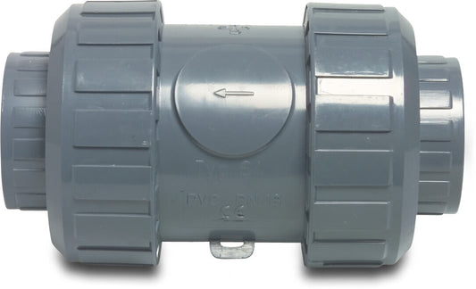 Praher Rückschlagventil federbelastet PVC-U Klebemuffe 16bar DN65 Grau Typ S4