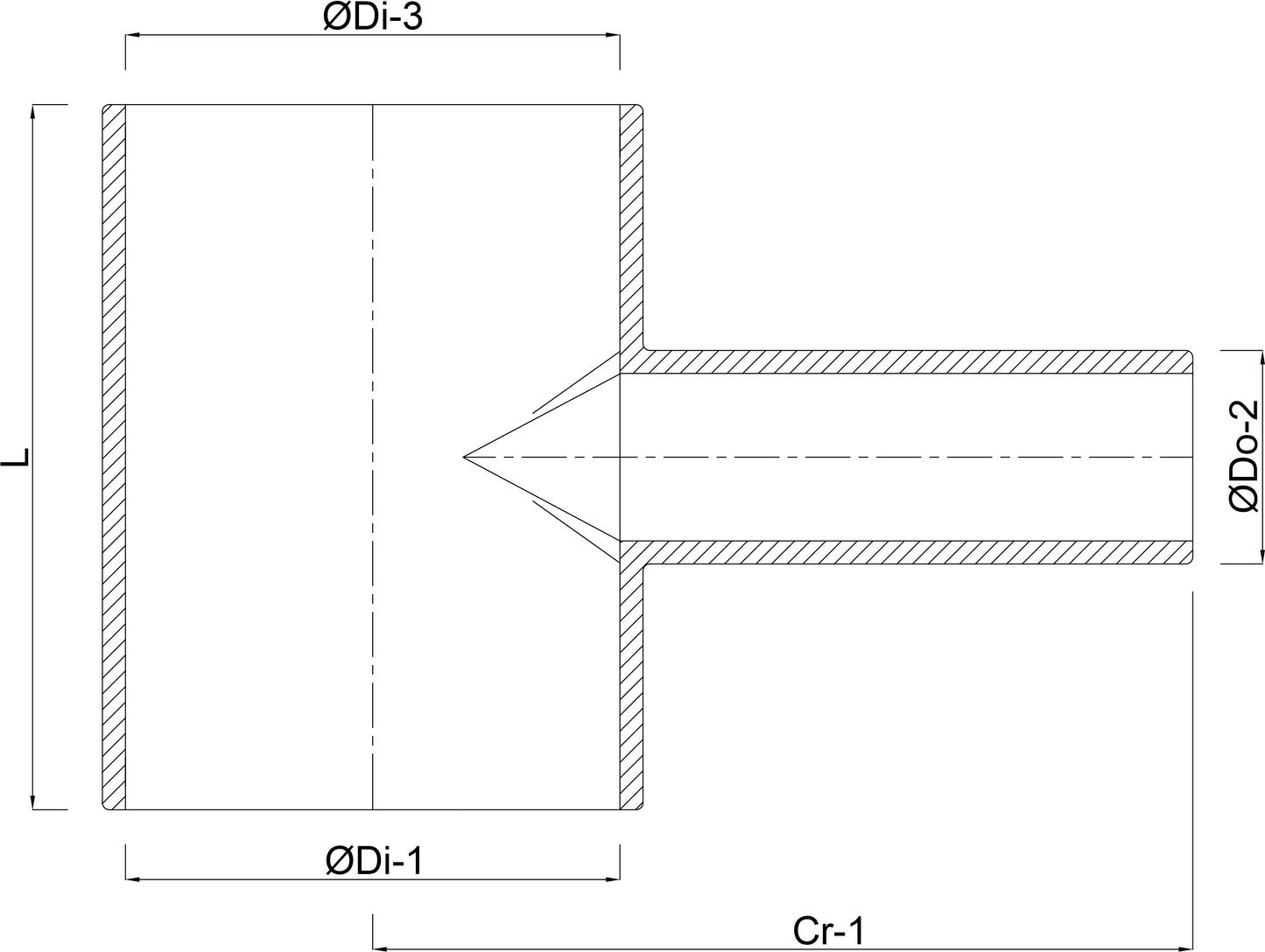 VDL T-Stück 90° PVC-U Klebemuffe x Stutzen x Klebemuffe 10bar Grau