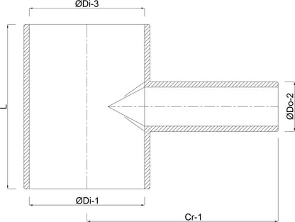 VDL T-Stück 90° PVC-U Klebemuffe x Stutzen x Klebemuffe 10bar Grau
