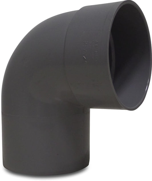 Bogen 87° PVC-U Klebemuffe x Stutzen Grau KOMO