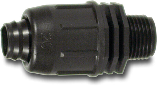 Übergangsadapter PP lock x Außengewinde 4bar Schwarz