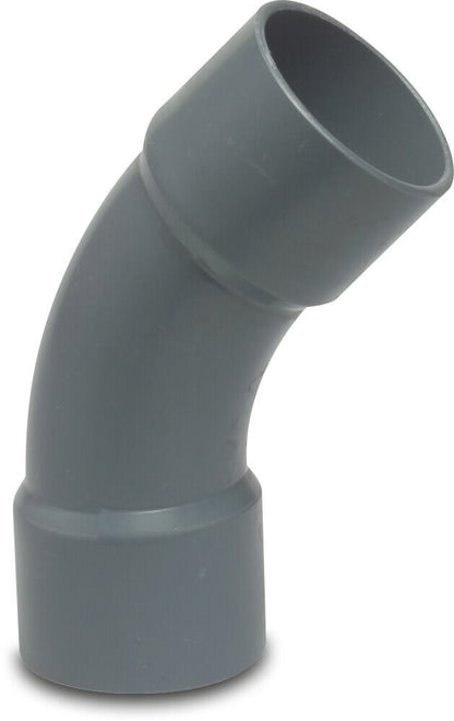 Profec Bogen 45° PVC-U Klebemuffe 10bar Grau Typ aus Rohr hergestellt