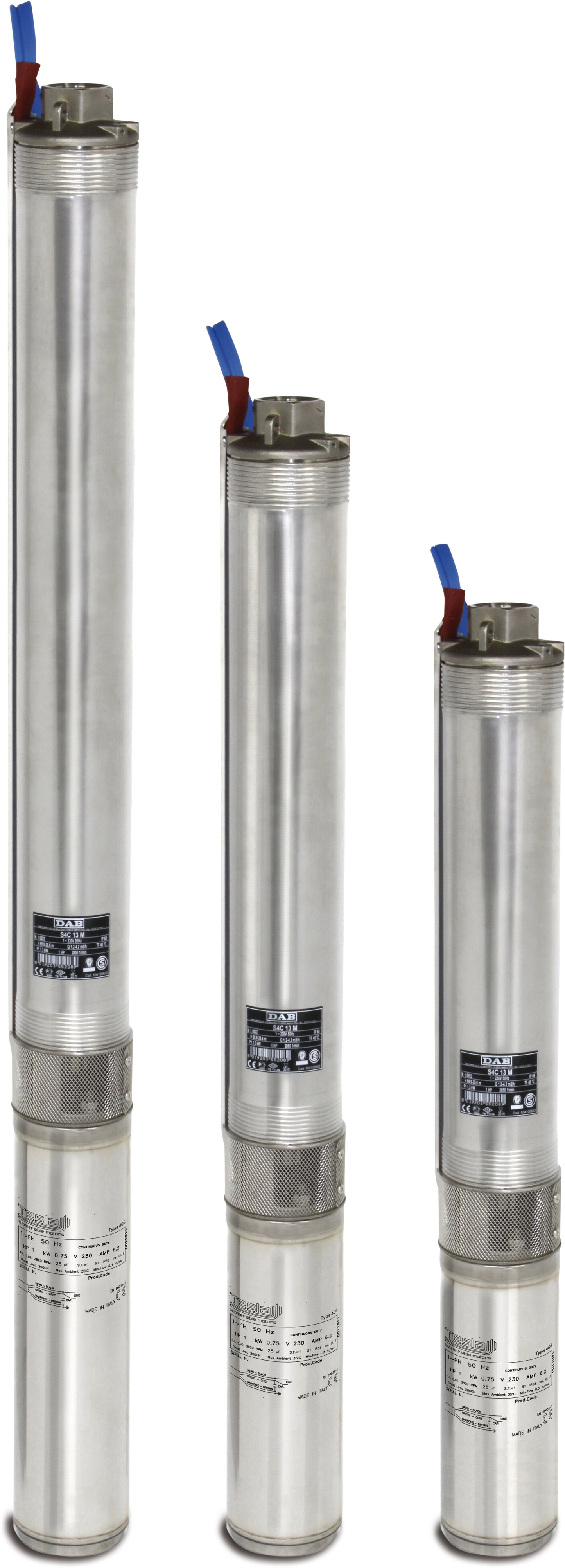 DAB Brunnenpumpe Edelstahl 304 2" Innengewinde 7,5A 400VAC mit 30m Kabel