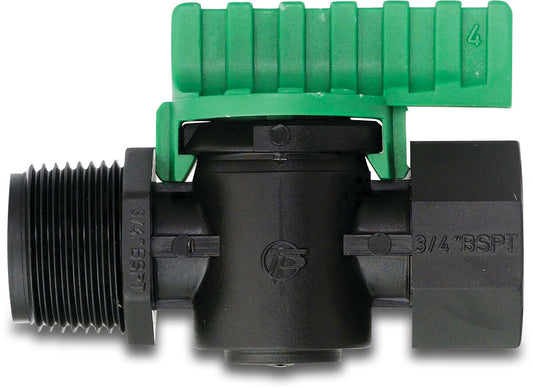Tavlit Absperrhahn PP 3/4" Außengewinde x Innengewinde 8bar