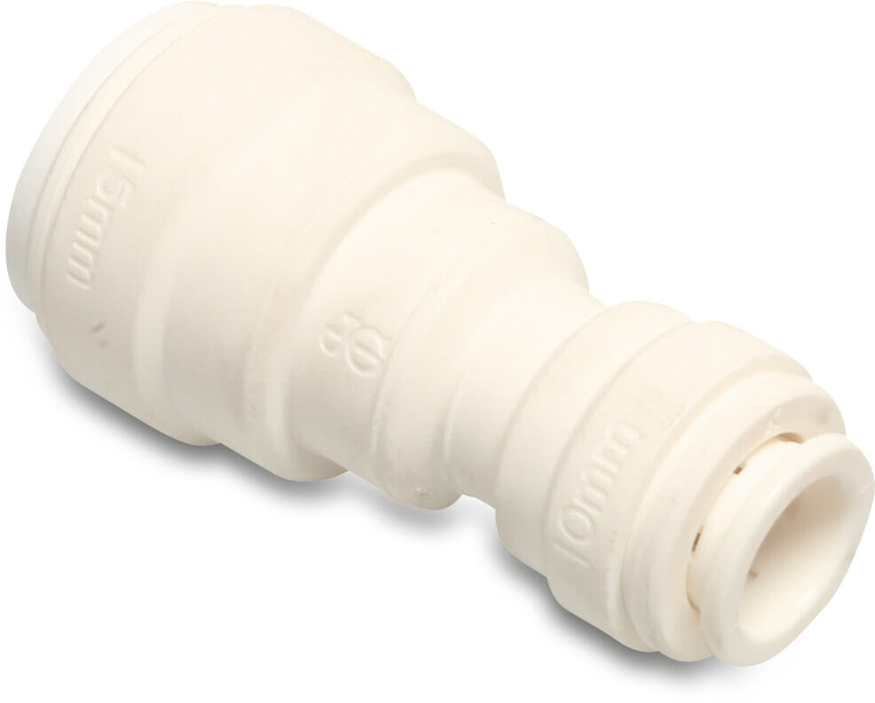 Speedfit Reduziermuffe POM 15 mm x 12 mm Einsteck 10bar Weiß DVGW/KIWA/WRAS