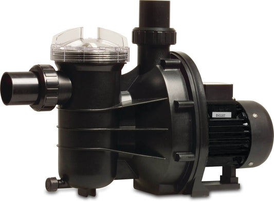 Flotide Schwimmbadpumpe 50 mm / 1 1/2" Metrisch/Imperial Klebemuffe 2A 230VAC Schwarz mit RCD Stecker
