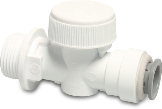 Speedfit Absperrhahn POM 15 mm x 3/4" Einsteck x Außengewinde 10bar Weiß DVGW/KIWA/WRAS (VE: 5 St.)
