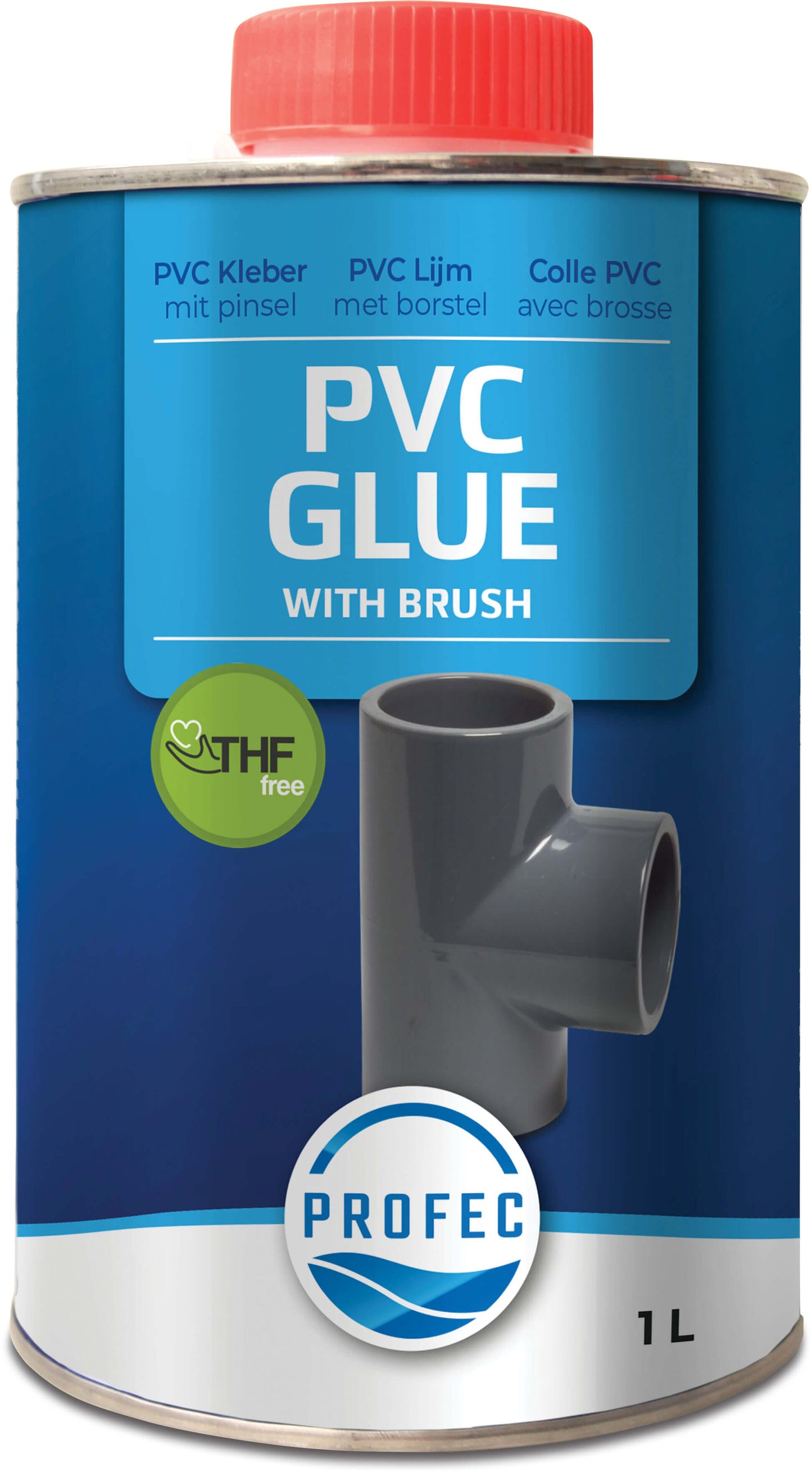 Profec PVC-Kleber 5ltr ohne Pinsel Typ THF-frei Label PL/DK/SE