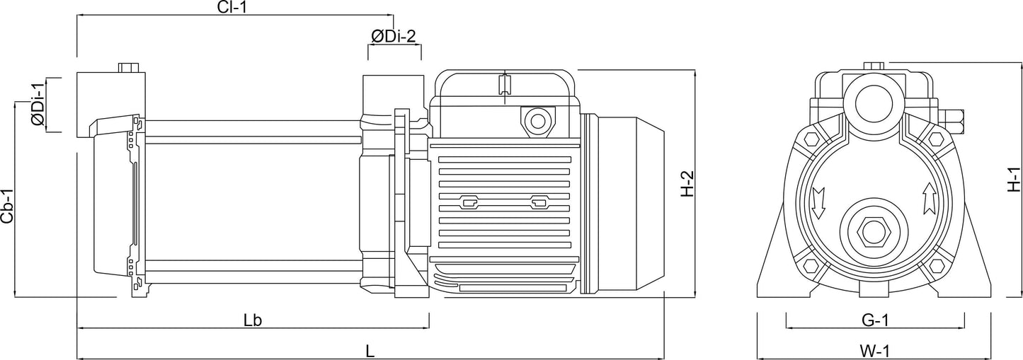 Foras MON120 5A Mehrstufige Kreiselpumpe Gusseisen 1" Innengewinde 11bar 6,1A 230VAC Blau