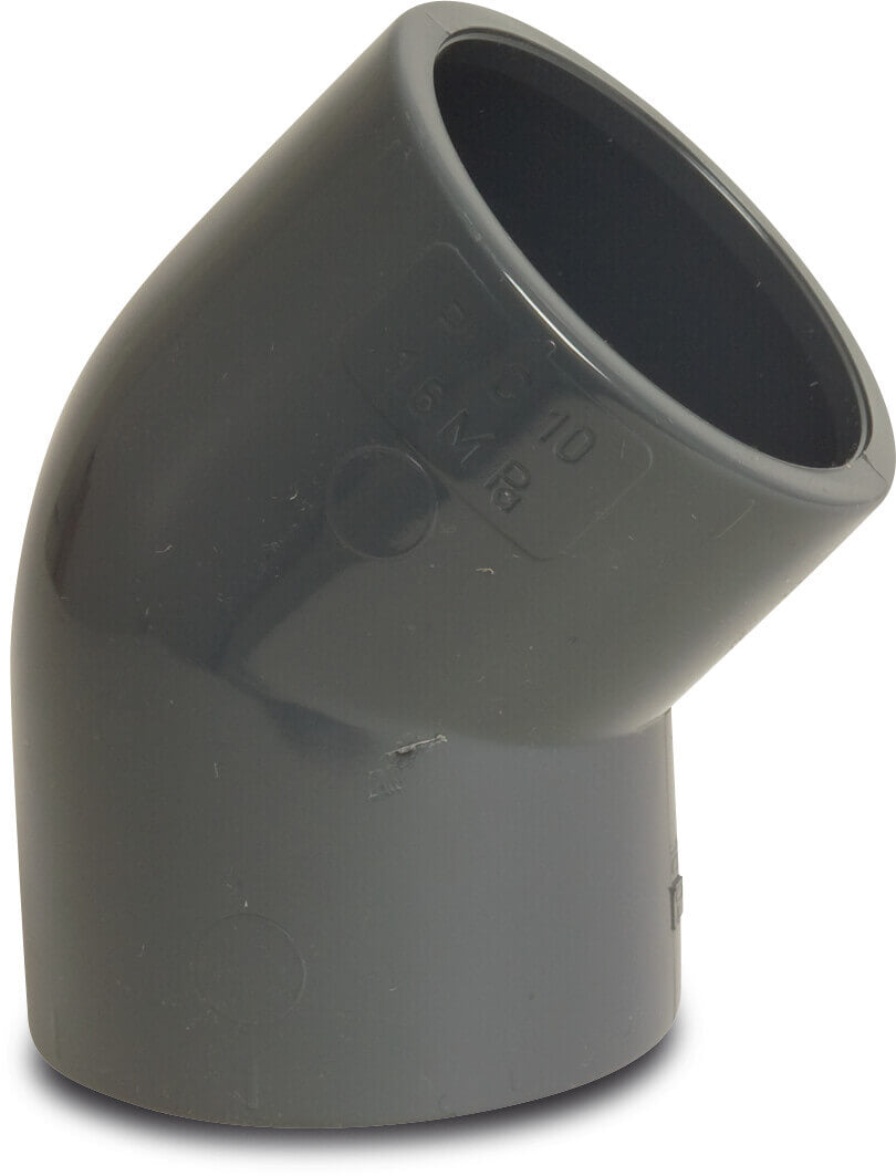 Profec Winkel 45° PVC-U Klebemuffe 16bar Grau