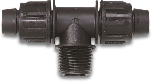 Tavlit T-Stück 90° PP 16/17 mm x 16/17 mm x 1/2" Tape x Tape x Außengewinde 8bar