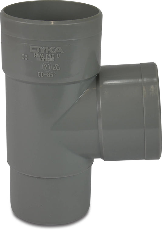 T-Stück 87° PVC-U Klebemuffe x Klebemuffe x Reduziert Grau