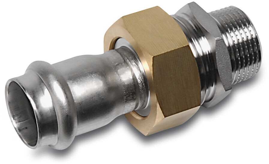 Bonfix Verschraubung Edelstahl 316L Außengewinde x Pressmuffe 16bar DVGW/KIWA