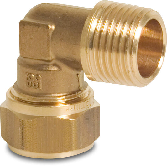 Bonfix Winkel 90° Messing Klemm x Außengewinde KIWA/GASTEC