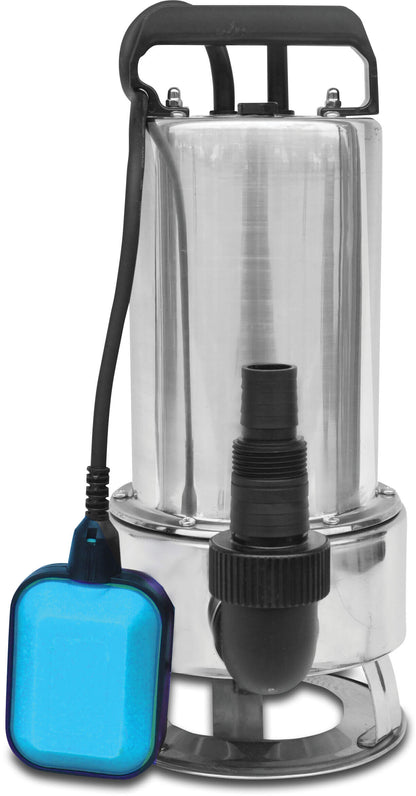 Unterwasserpumpe 1" x 1 1/2" x 1" Schlauchtülle x Außengewinde x Schlauchtülle 1,25A 230VAC Blau Typ 400