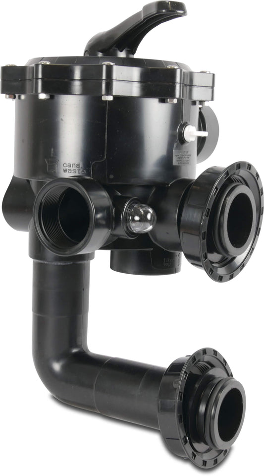 Pentair Mehrwegeventile 1 1/ Innengewinde Schwarz für Triton-Filter Typ 6-Wegeventil, komplett verrohrt