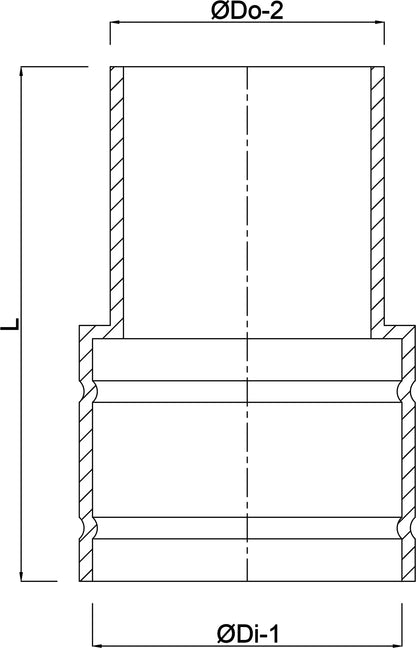 Reduzierstück PVC-U Klebemuffe x Reduziert Grau
