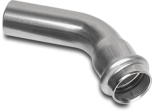 Bonfix Bogen 45° Edelstahl 316L Pressmuffe x Stutzen KIWA
