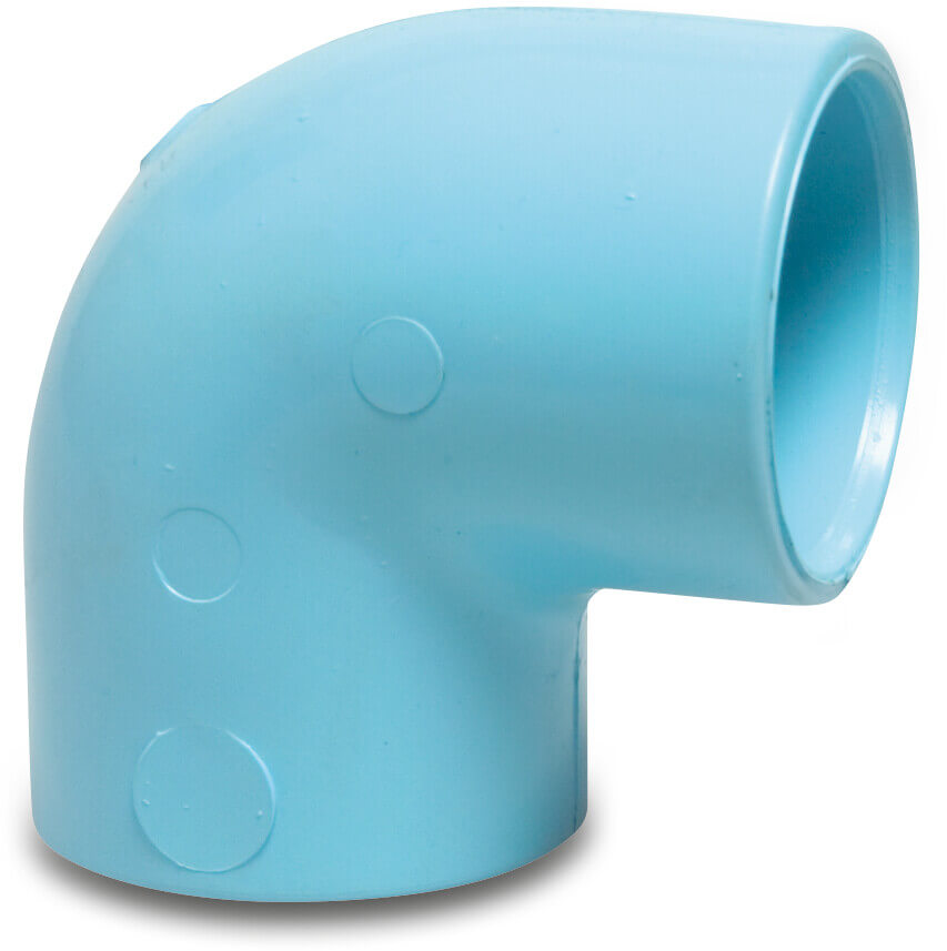 Winkel 90° PVR 25 mm Klebemuffe 12,5bar Blau
