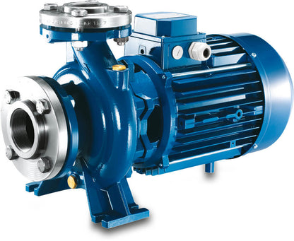 Foras MN32 200 C Kreiselpumpe Gusseisen DN50 x 50 mm x DN32 x 32 mm DIN Flansch 10bar 9,4A 400/690VAC Blau