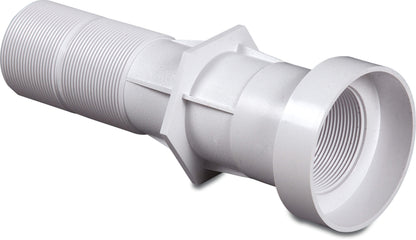 Hayward Mauerdurchführung PVC-U 2" x 2" x 50 mm Innengewinde x Außengewinde x Klebemuffe Weiß 250 mm Mini-LED