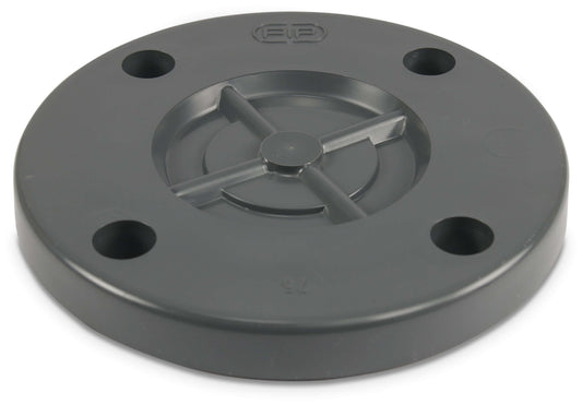 Profec Blindflansch PVC-U DN40 x 50 mm DIN Flansch 16bar DN40 Grau PN10/16
