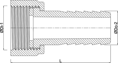 VDL 2/3 Schlauchtülle PVC-U Innengewinde x Schlauchtülle Grau