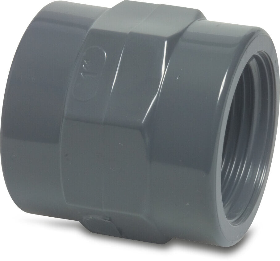 VDL Muffe PVC-U 1/4" Innengewinde 10bar Grau (VE: 5 St.)