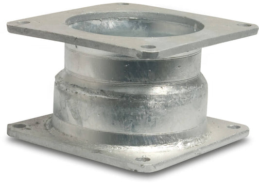 Reduzierflansch Stahl Verzinkt 6" x 8" Quadratflansch