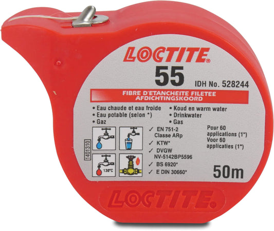 Loctite Gewindedichtfaden Nylon-Faser Weiß 160m DVGW/WRAS Typ 55