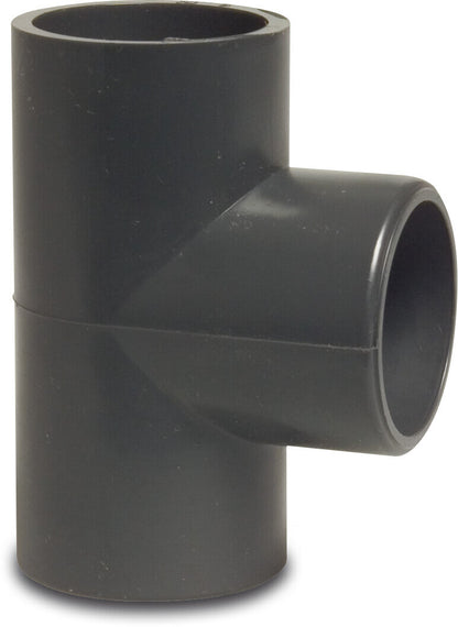 T-Stück 90° PVC-U Klebemuffe 16bar Grau